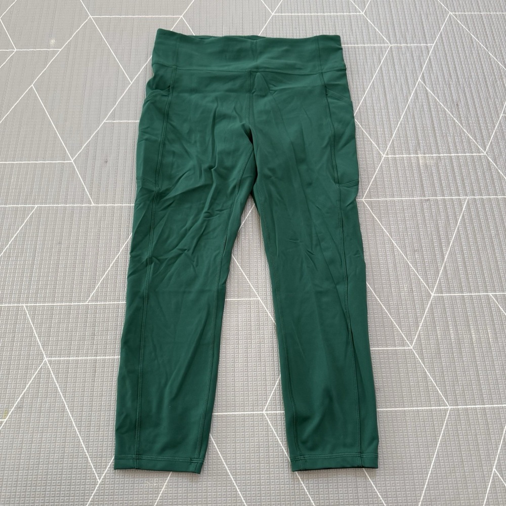 Lululemon Invigorate High-Rise Crop 23" Size 10 Everglade Green LW6BDVS Pockets!
